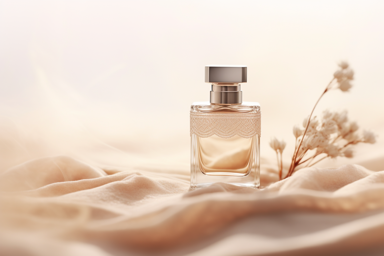 Closeup of Elegant Minimalist Perfume Brand