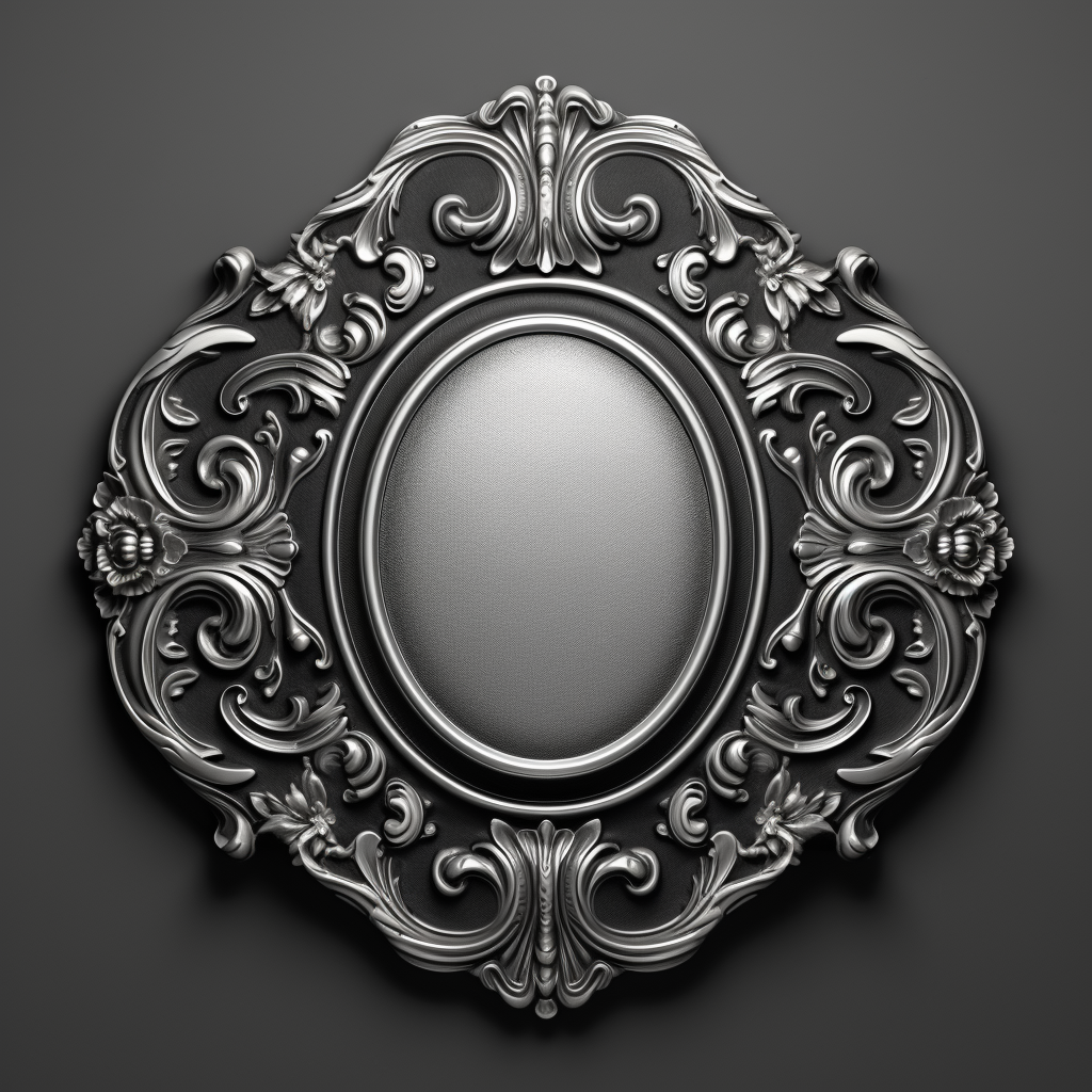 Grayscale depth map of elegant plaque