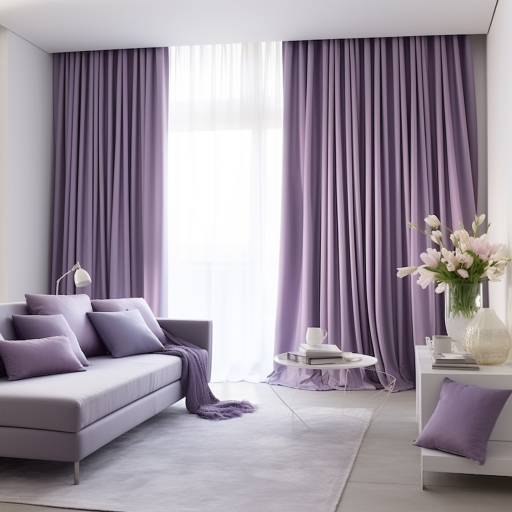 Purple Box Pleated Curtain