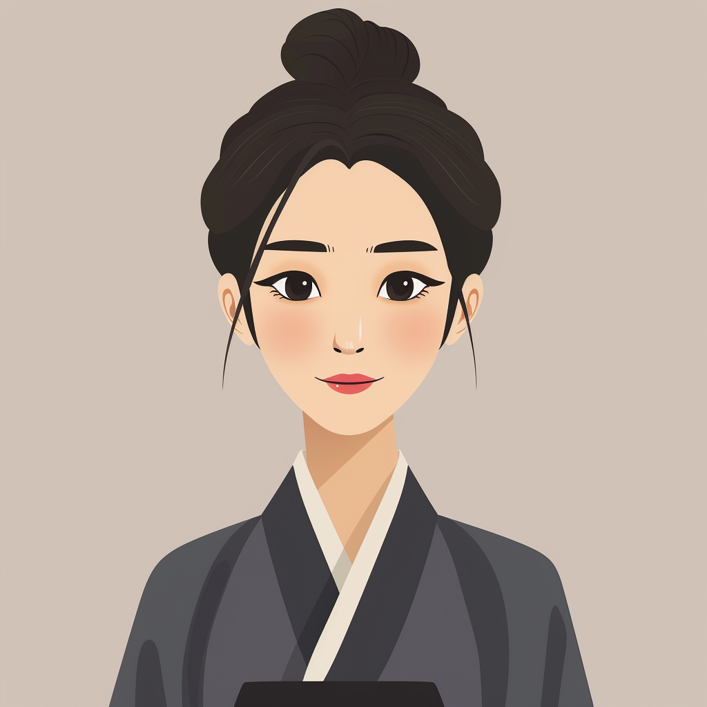 Korean woman animation with elegance and grace