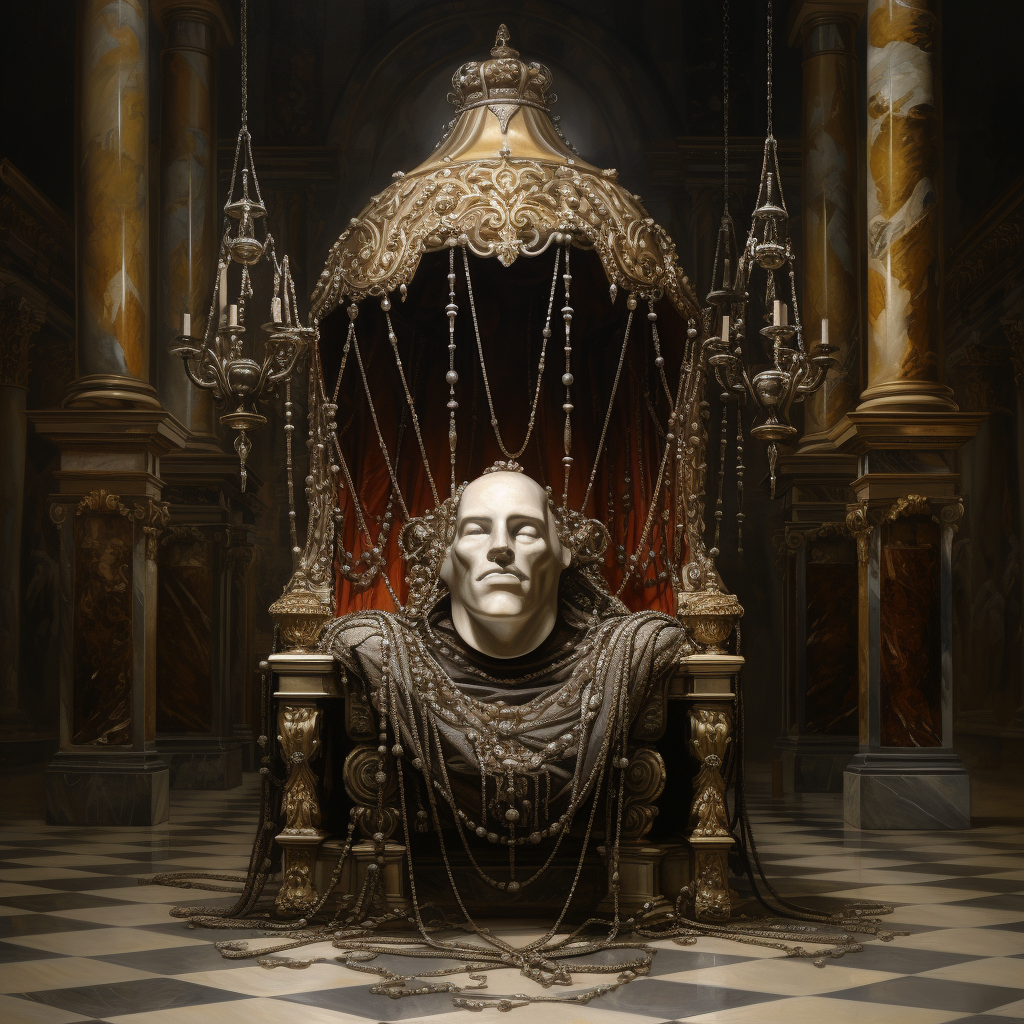 Elegant throne with mirror backdrop