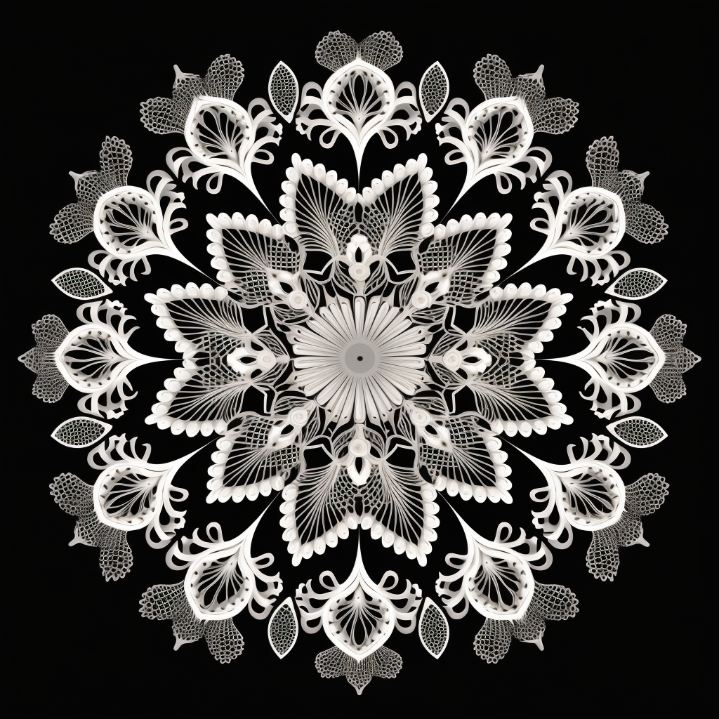 Graceful black and white lace pattern