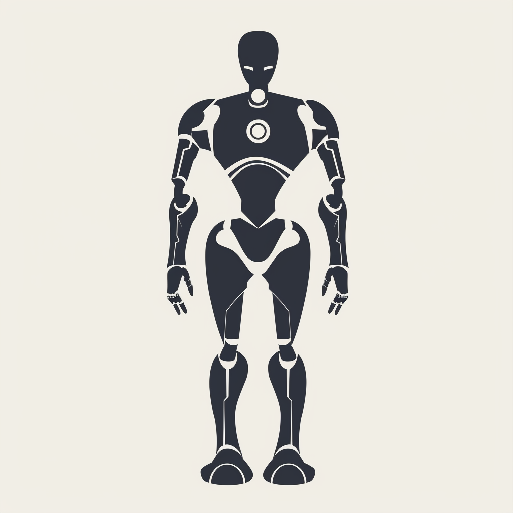 Minimalist Robot Vector Illustration