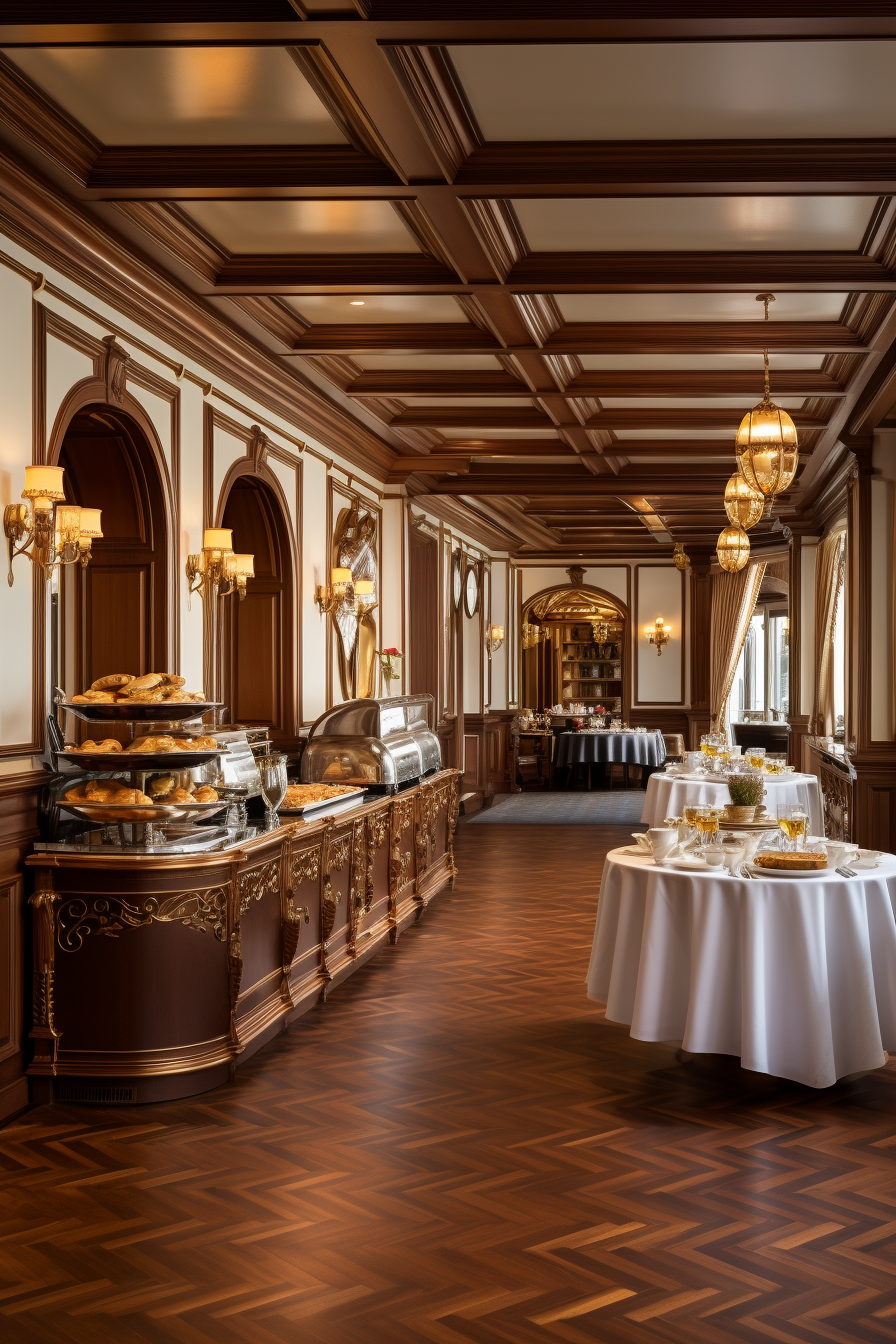 Interior of elegant Victorian hotel