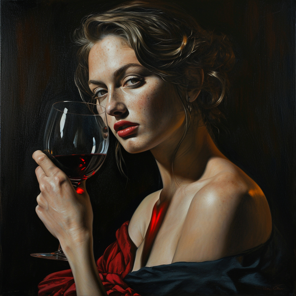 A beautiful woman holding a wine glass