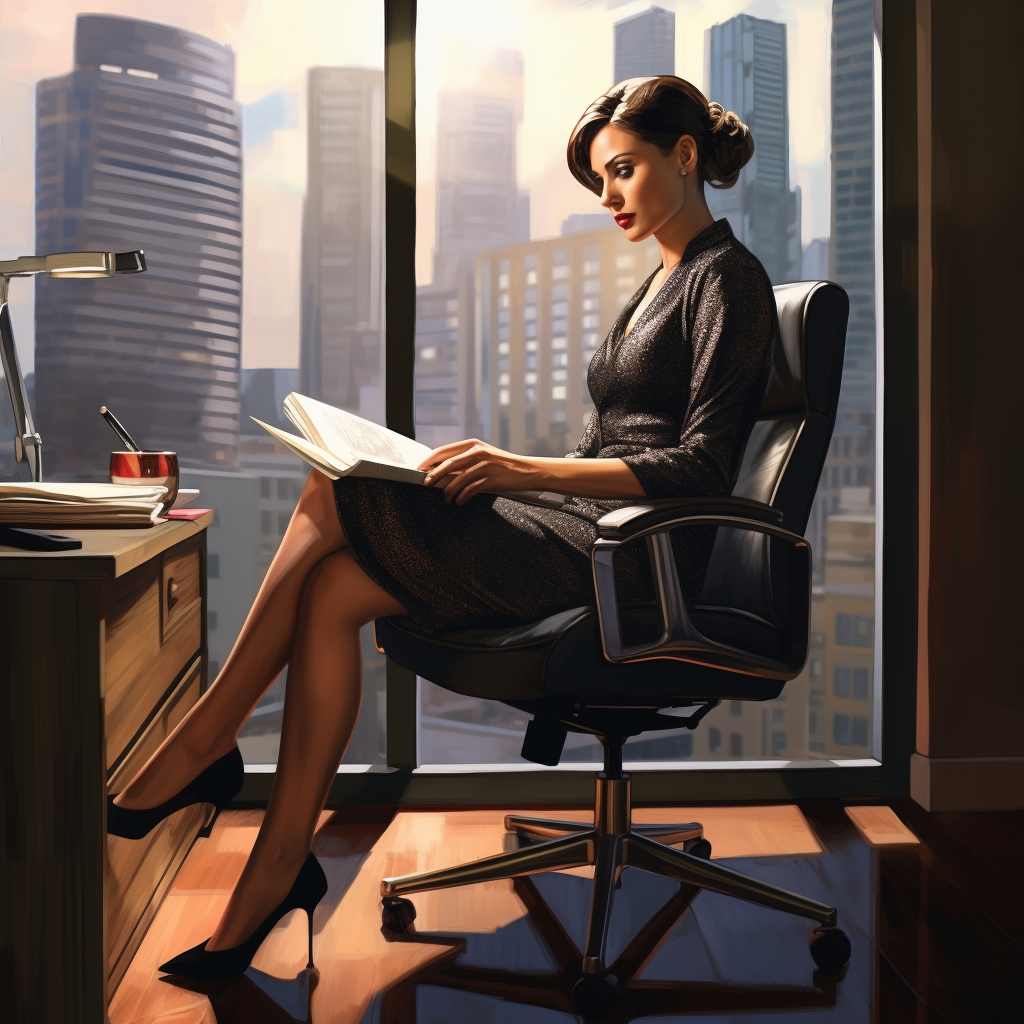 Elegant woman in office dress and high heels