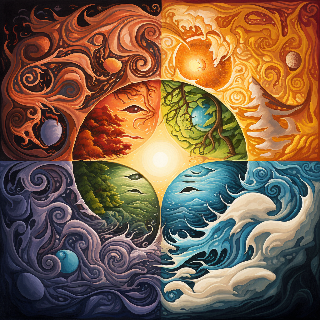 Elemental Smile with four elements represented