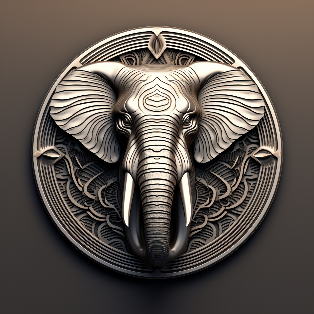 Elephant badge with simple design