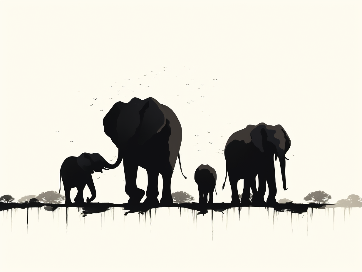 Simplistic Charm of Elephant Silhouettes