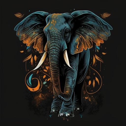 Elestial elephant t-shirt design