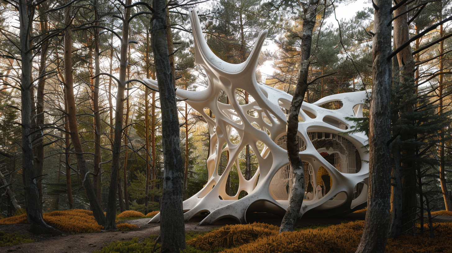 Trees and porcelain biomimicry structure photo