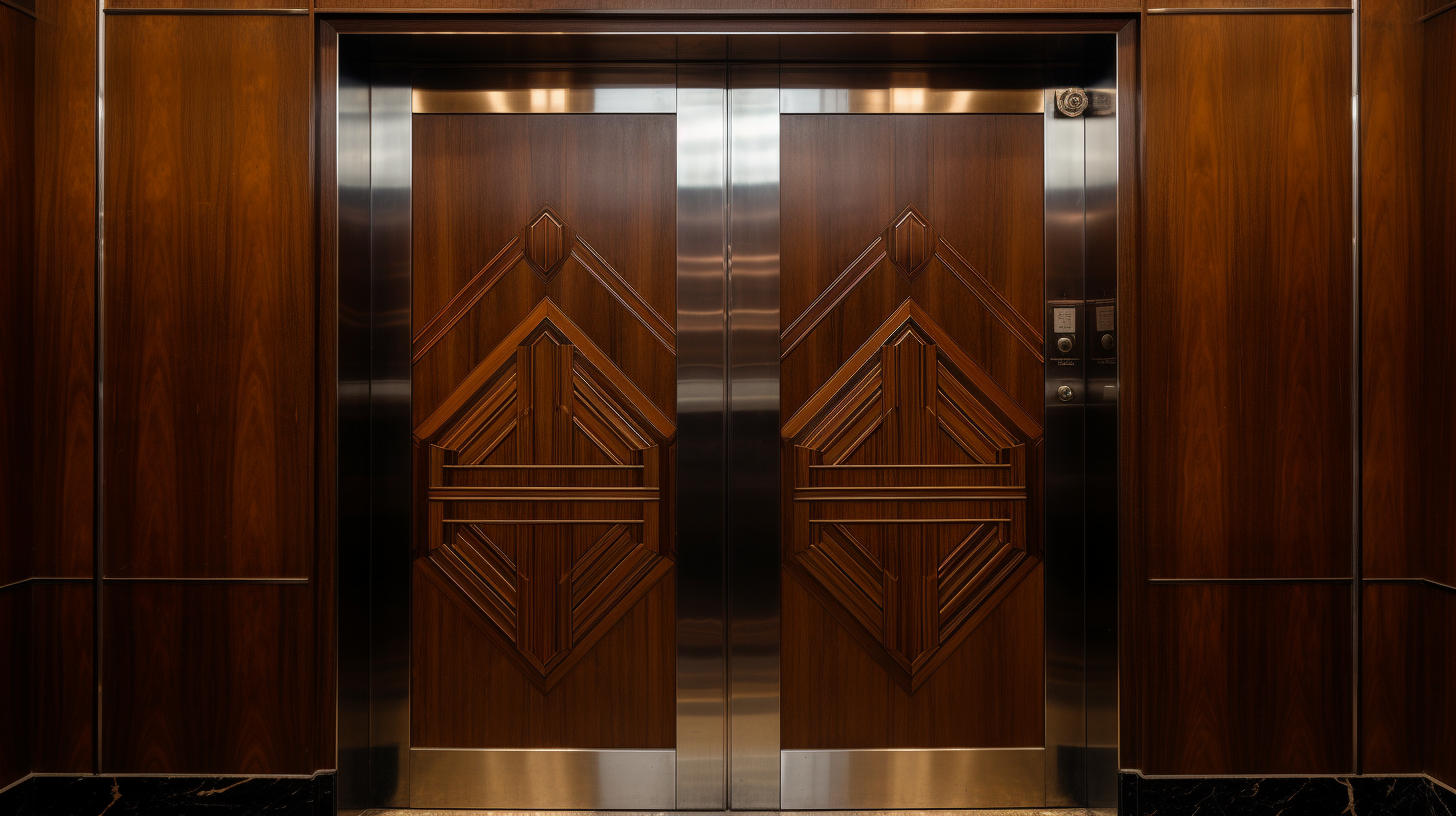 Closeup of Elevator Door in Business Building