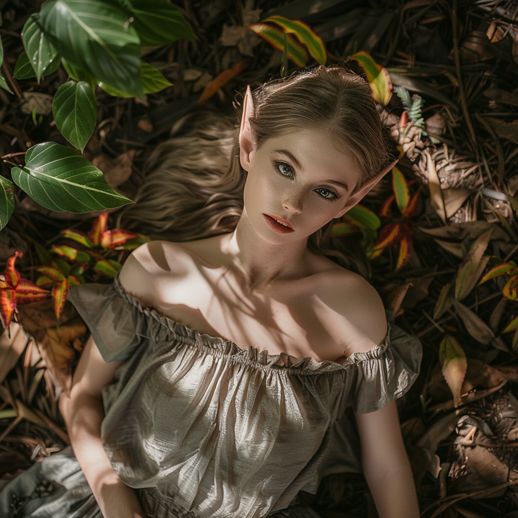 Slim Elf Woman in Forest