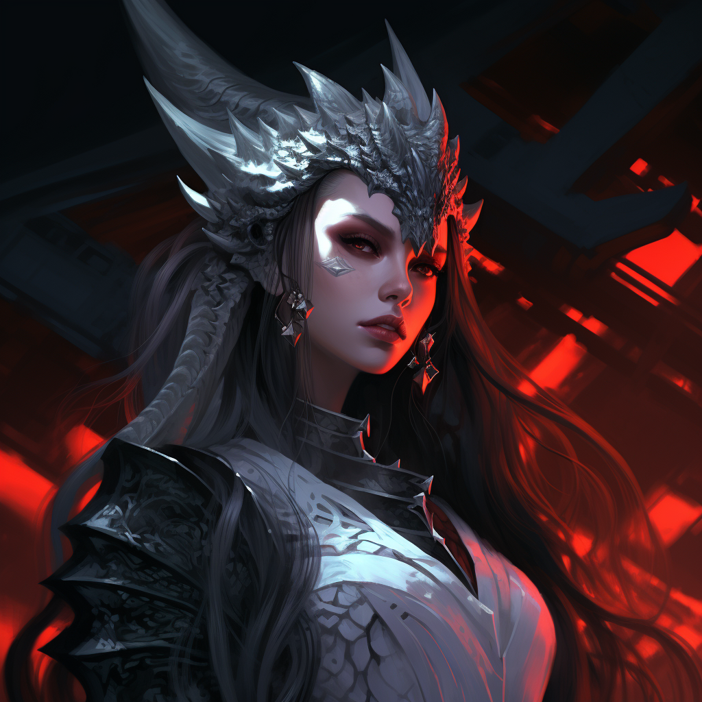 Beautiful Elf Woman with Dragon Illustration