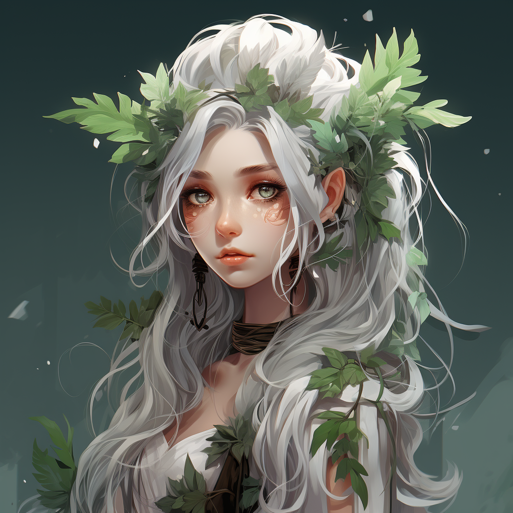 Beautiful elf girl playing pan flute amidst nature