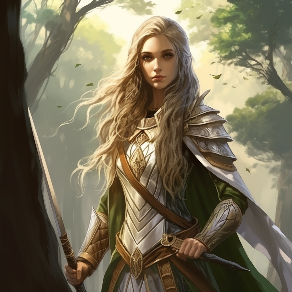 Graceful elf in medieval attire