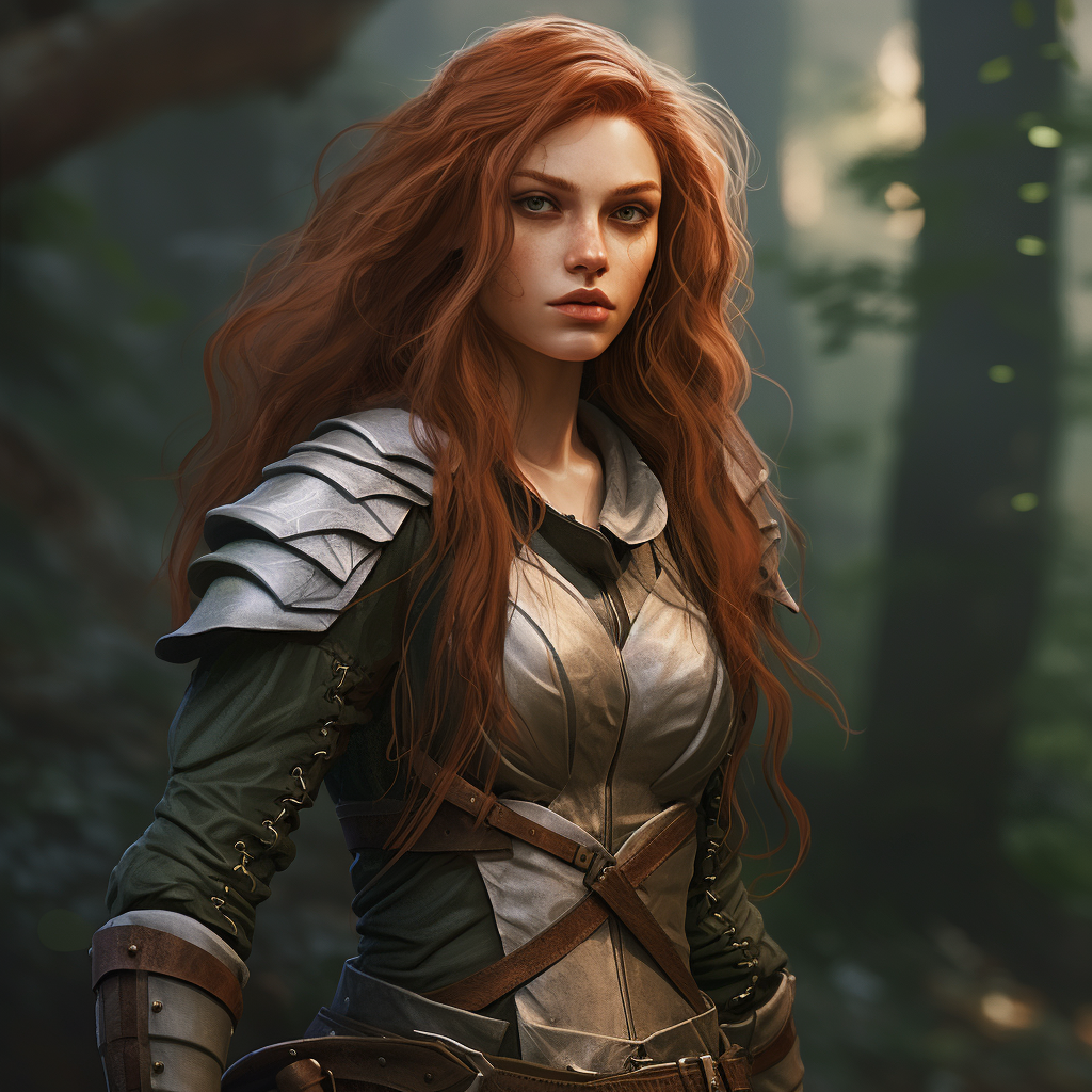 Elf Teen Girl Rogue with Leather Armor