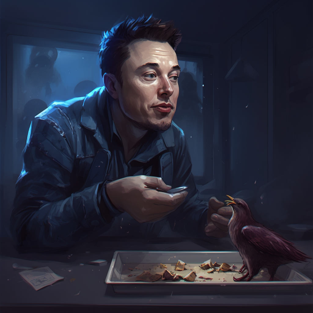 Elon eating chicken nuggets in Pixar style