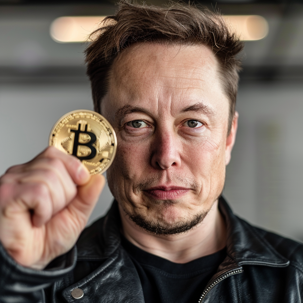 Elon Musk with Bitcoin Image