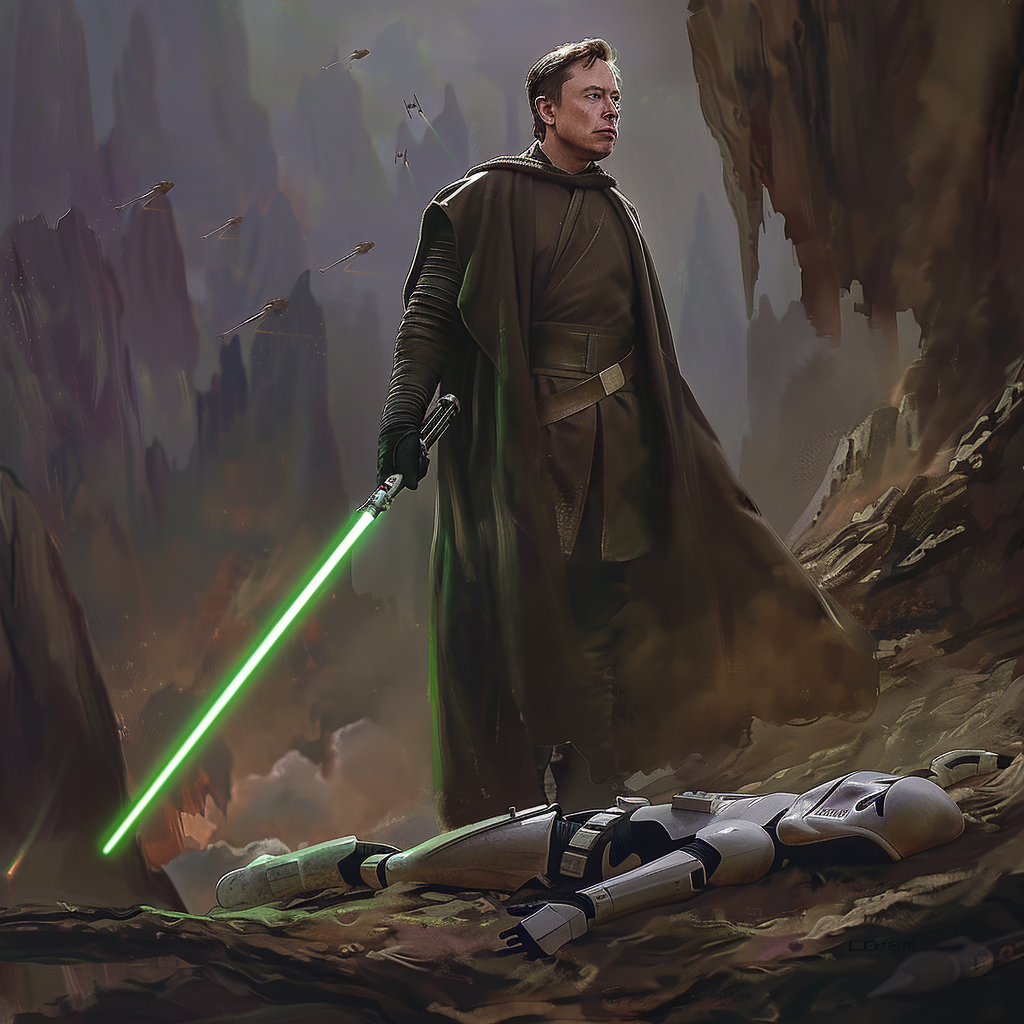 Elon Musk Jedi Lightsaber Precipice Image