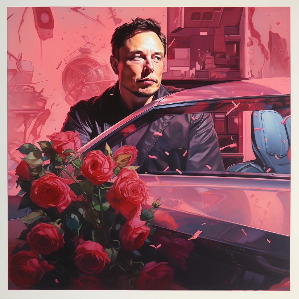 Floral Decoupage Elon Musk Movie Poster