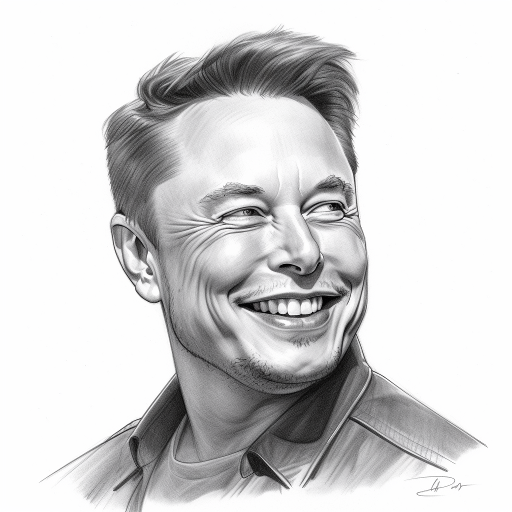 Elon Musk smiling minimalistic movie poster