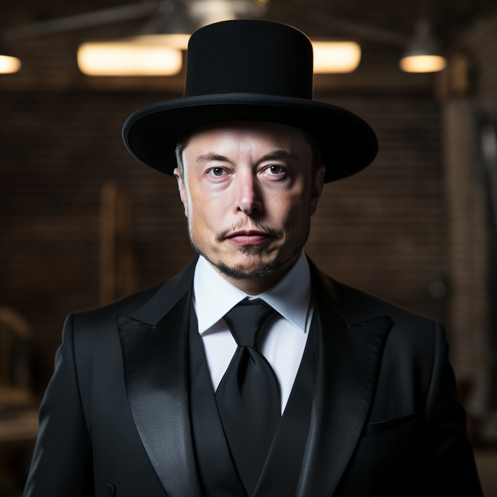 Elon Musk in stylish suit and tie