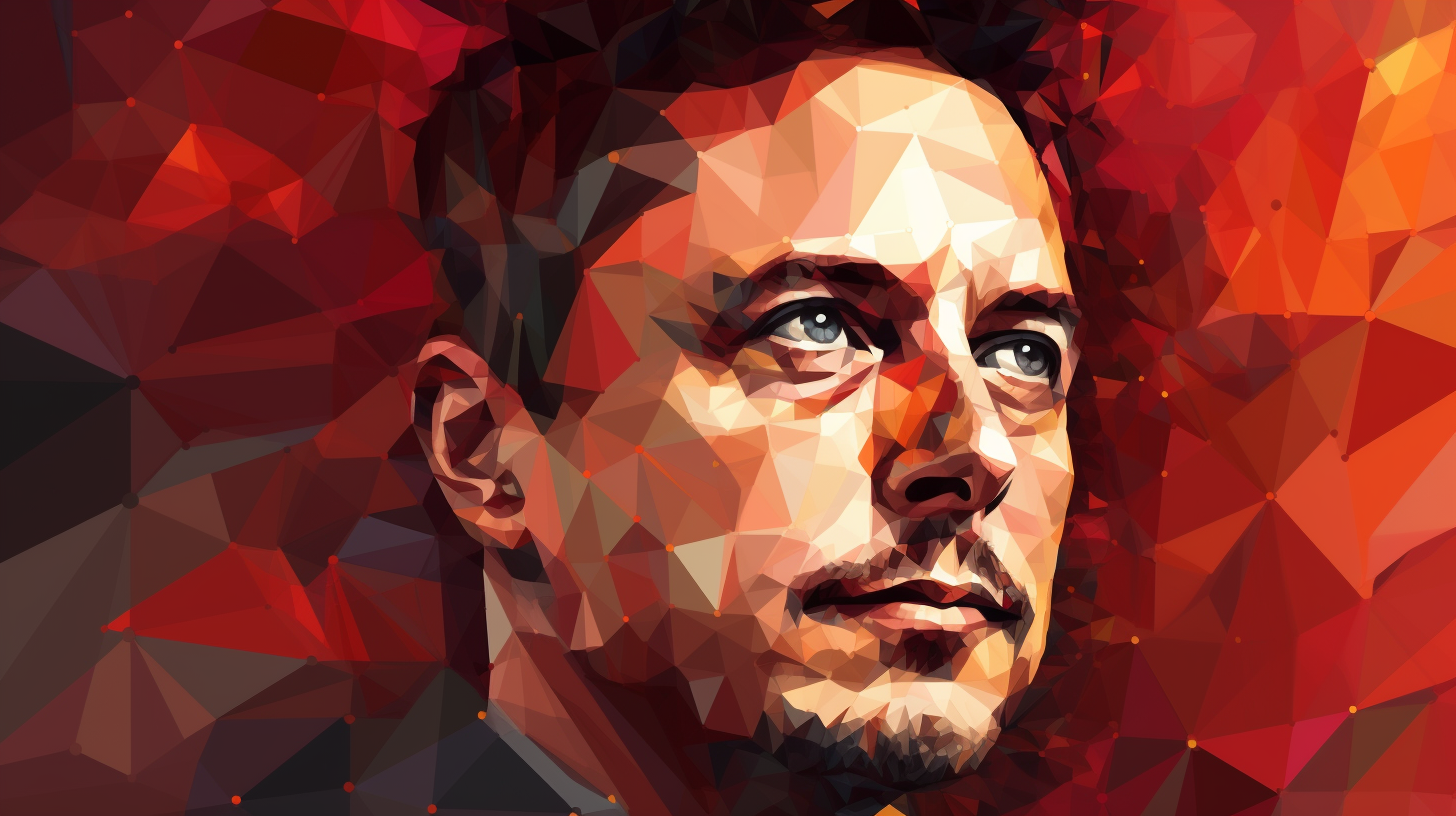 Abstract Triangles Portrait of Elon Musk