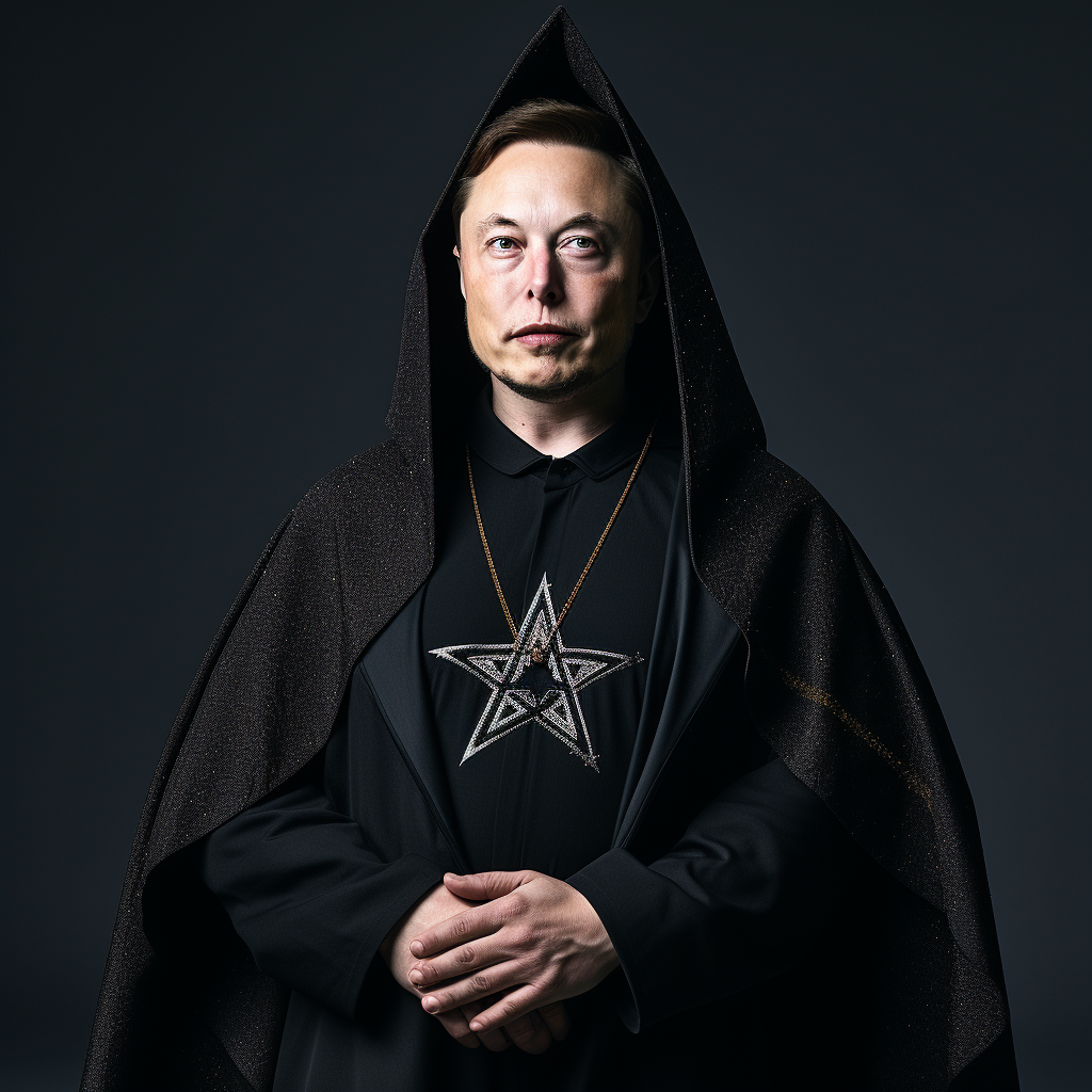 Elon Musk in Wizard Ninja Durag Star Outfit