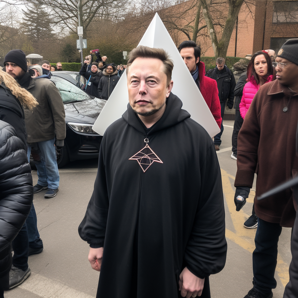 Elon Musk in Wizard-Style Garments with Star