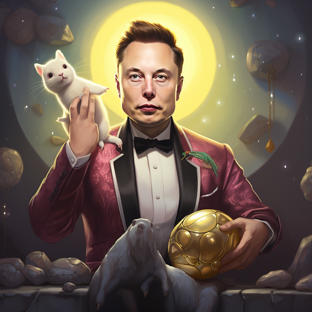 Elon Musk with his beloved pet rock