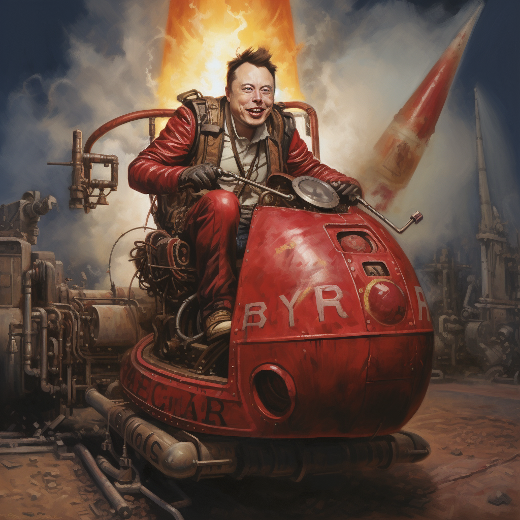 Elon riding rocket with $FROK