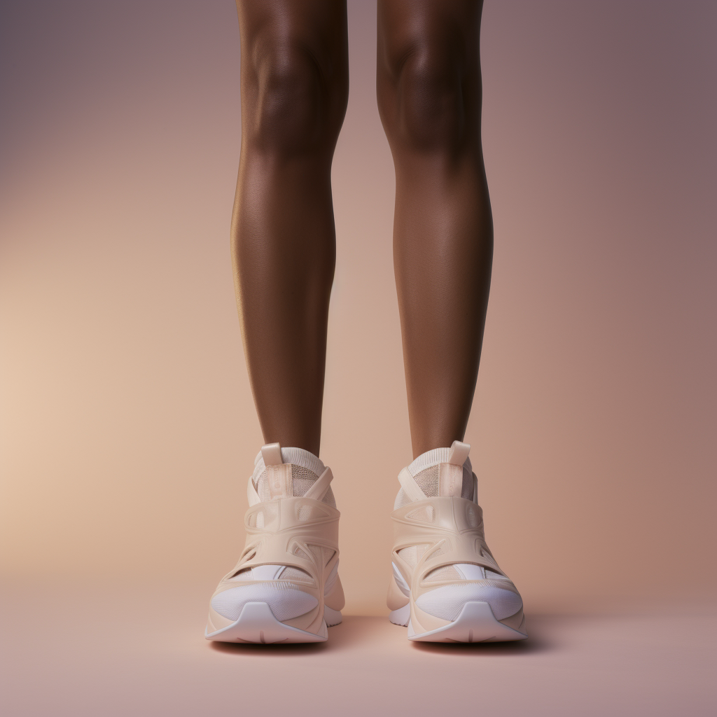 Stylish puma fenty shoes on elongated legs