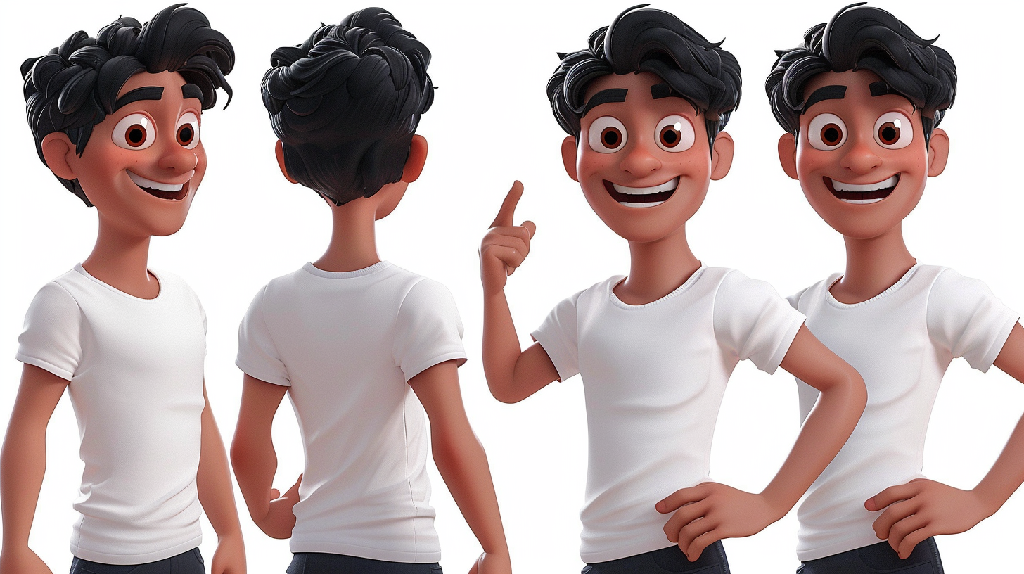 White background character poses expressions