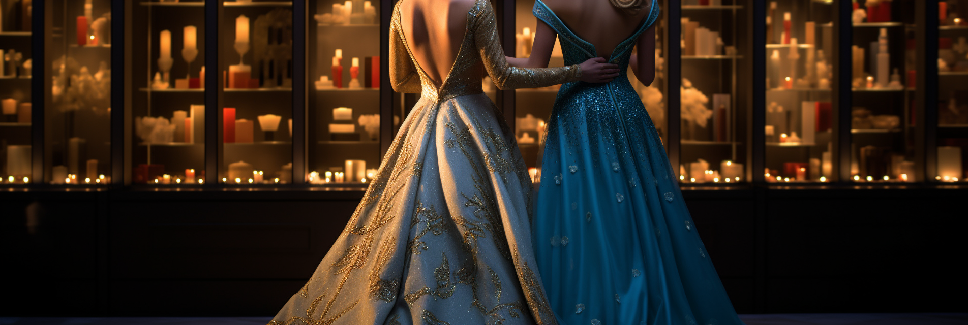 Elsa and Anna in back-to-back pose