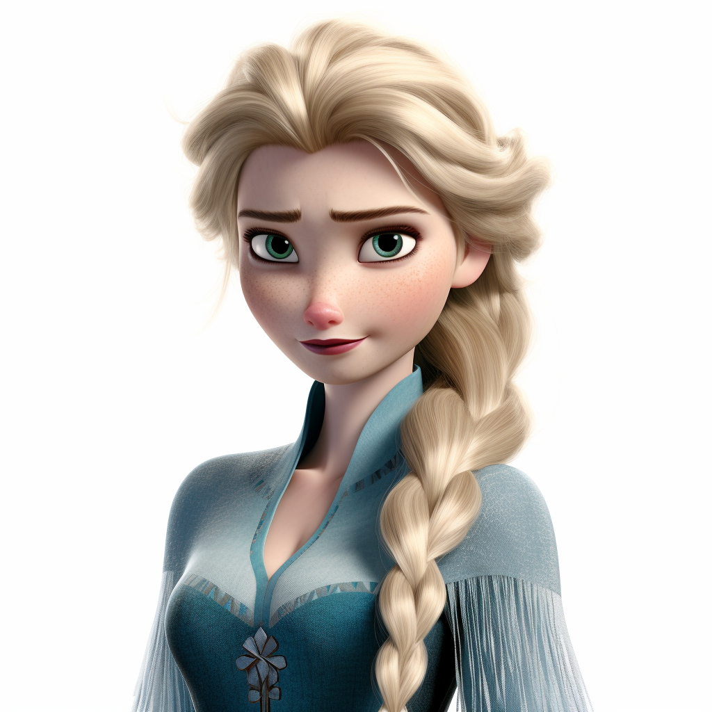 Elsa from Frozen on White Background