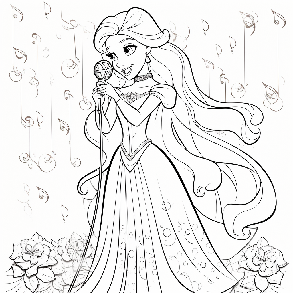 Princess Elsa singing into microphone