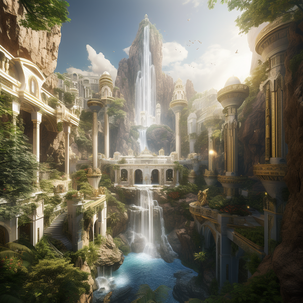 Awe-inspiring elven empire with breathtaking landscapes