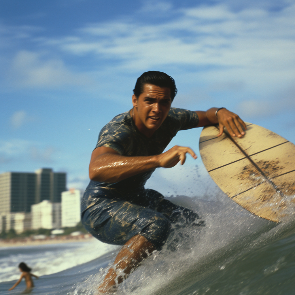 Elvis Presley surfing in Rio