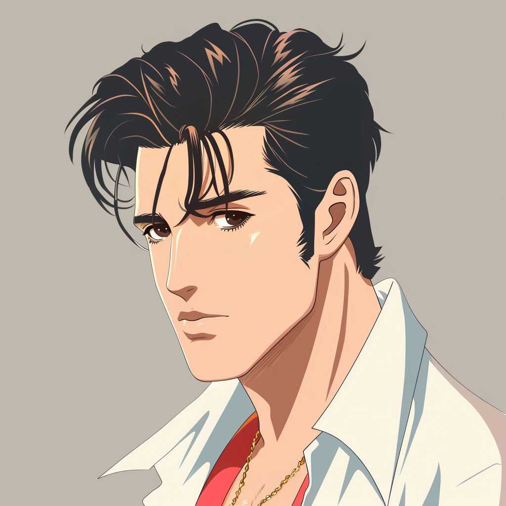 Anime character inspired by Elvis