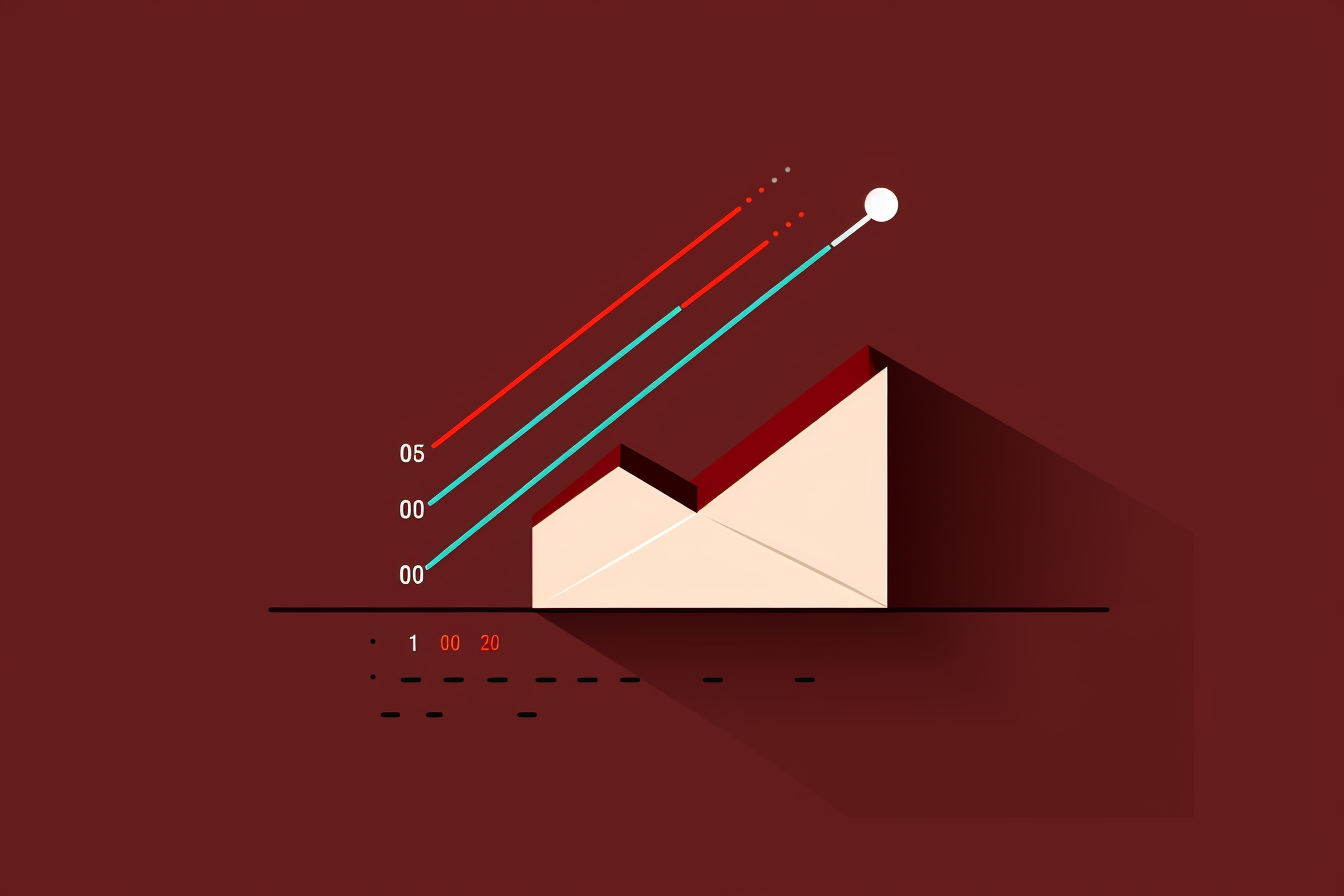 Stylized email envelope icon with bar chart