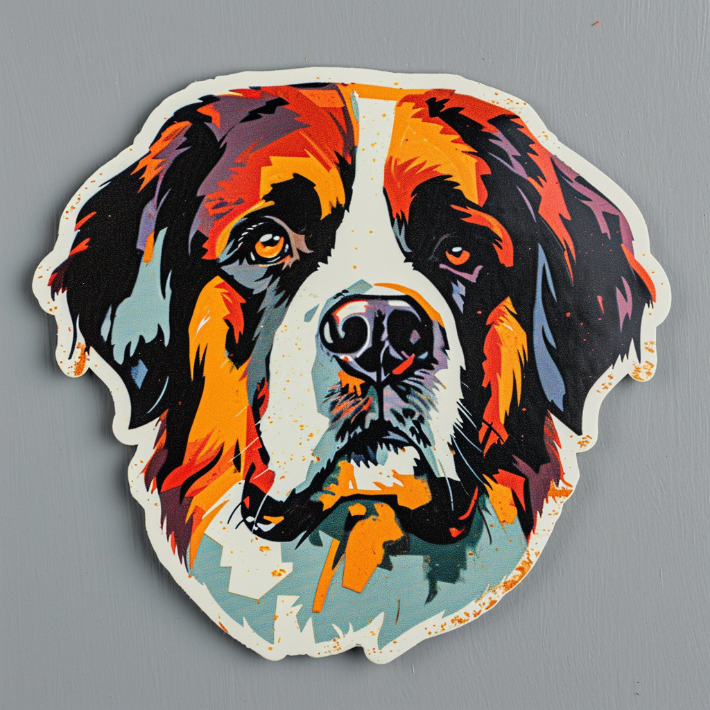 Emblem Saint Bernard with Starry Night Background