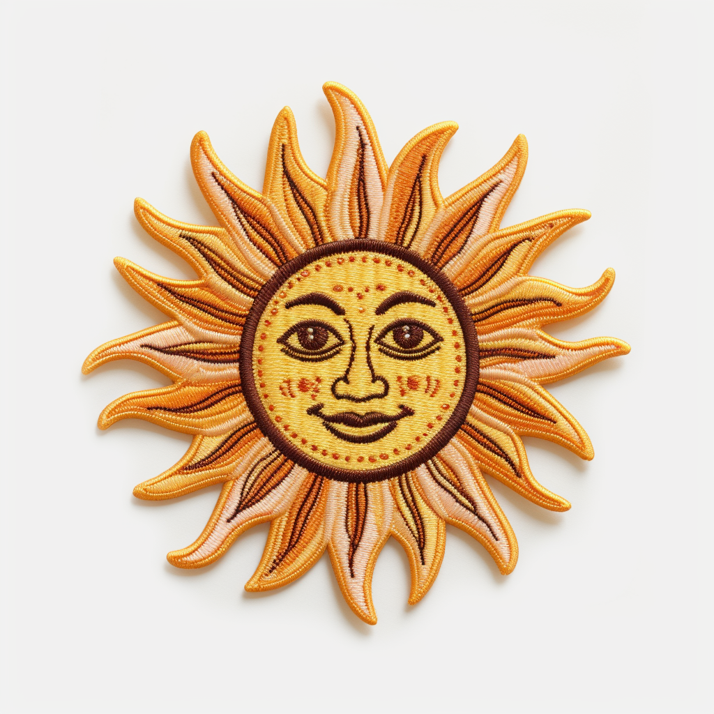 Colorful sun fabric patch