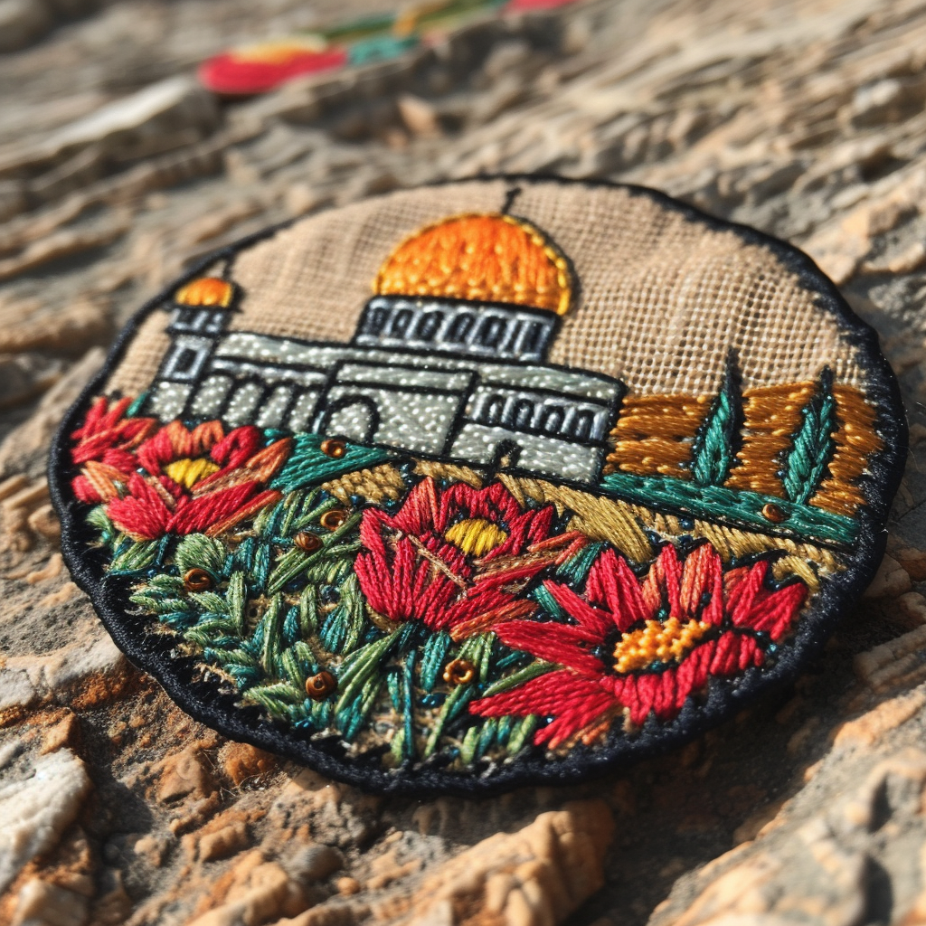 Embroidered patch representing Palestine