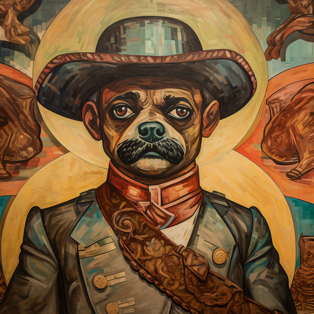 Emiliano Zapata as a Dog on Mexican Revolution Mural