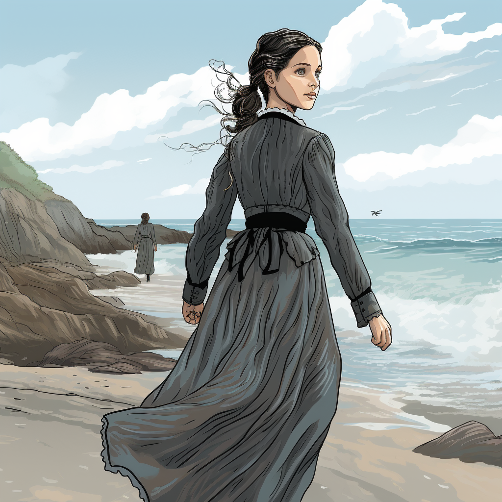 Image of Emily Byrd Starr by the Seashore