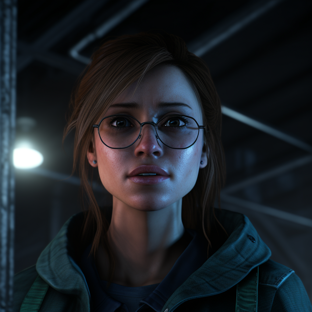 Close Up of Emily Looking Anxious in Until Dawn