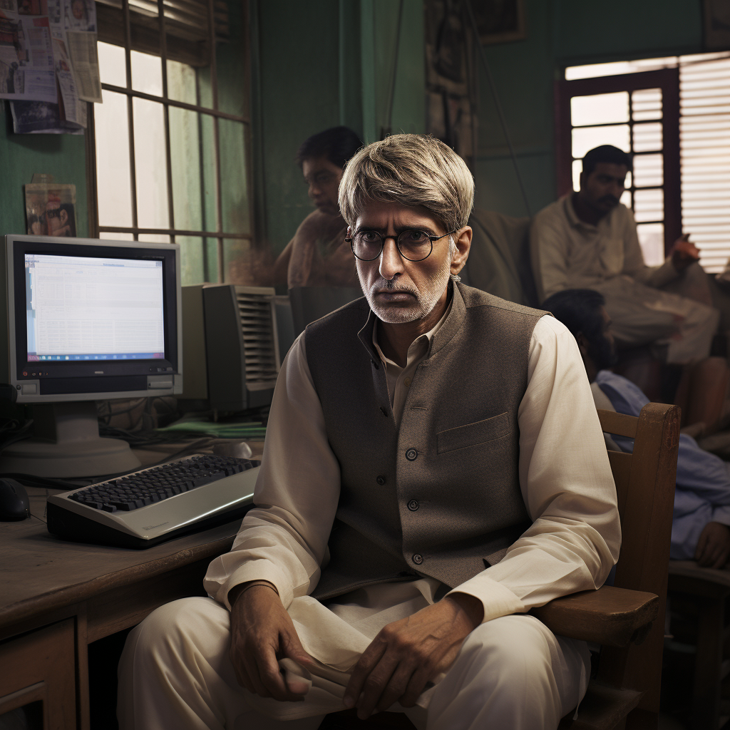 Image of Eminem in an Indian office