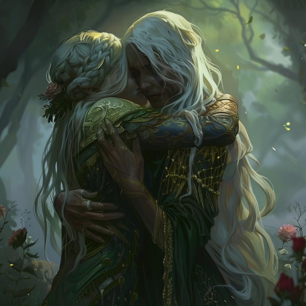 Emotional embrace drow mother daughter