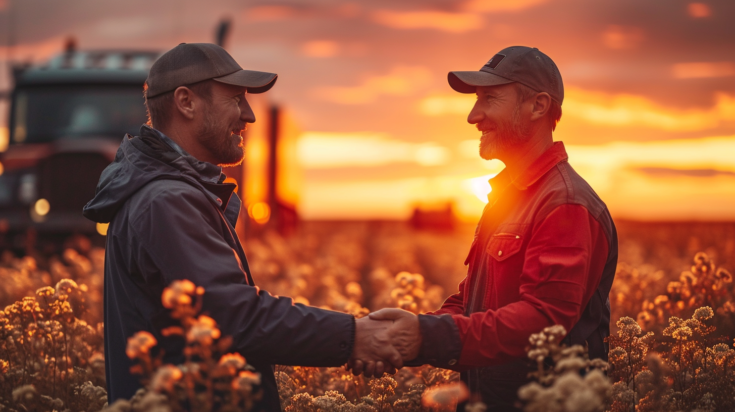 Emotional Handshake Farmer Truckdriver